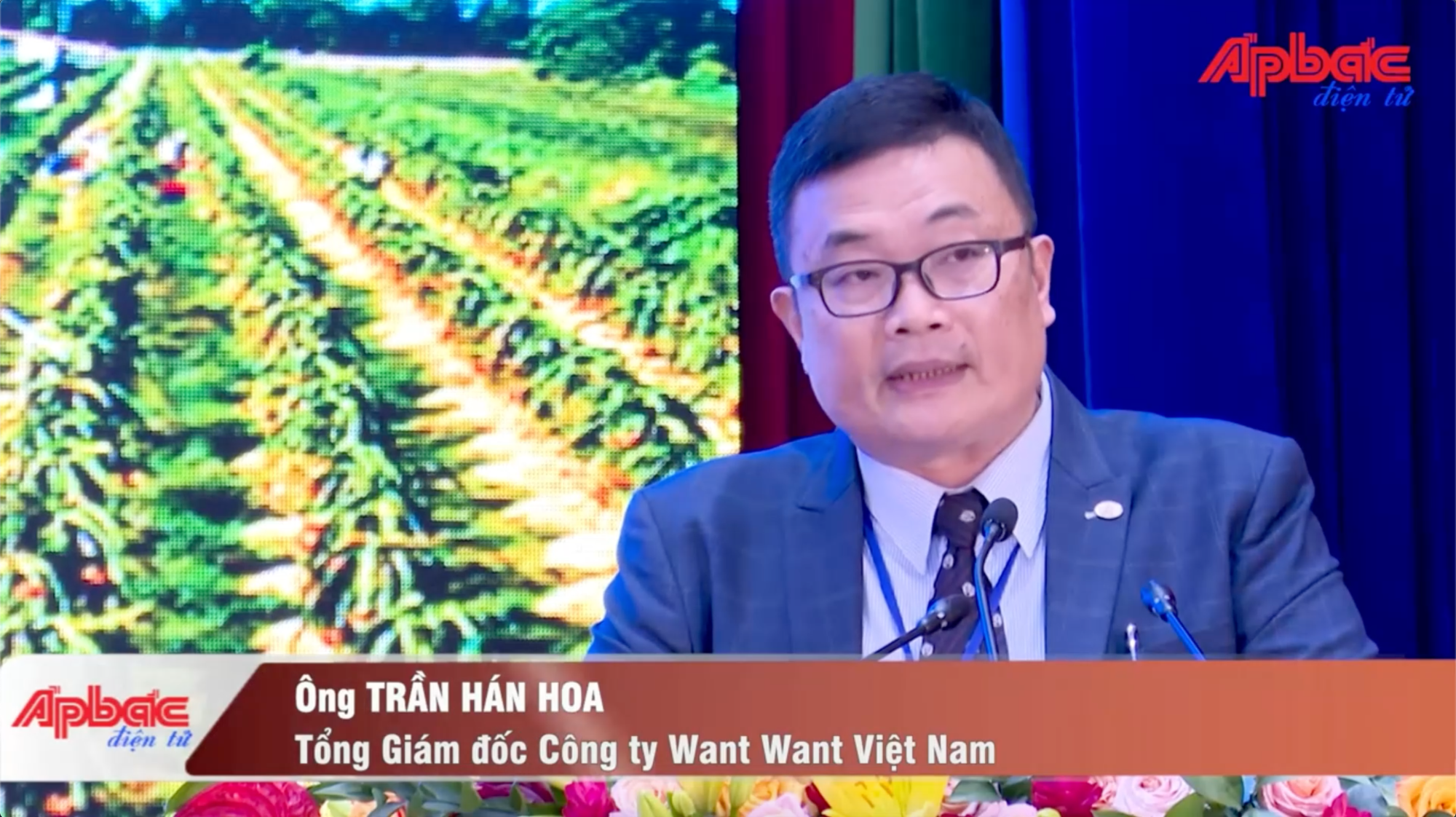 Ngài Trần Hán Hoa - Tổng Giám đốc Công ty Want Want Việt Nam - phát biểu tại Hội nghị