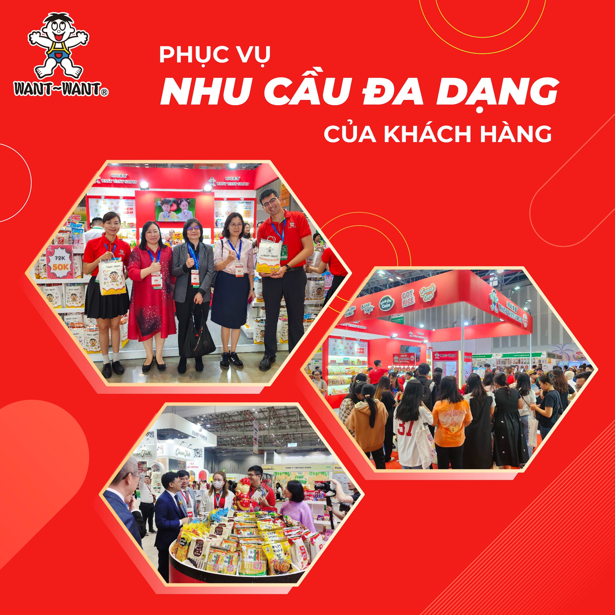 Want Want chào đón quý khách hàng đến với gian hàng (năm 2024)
