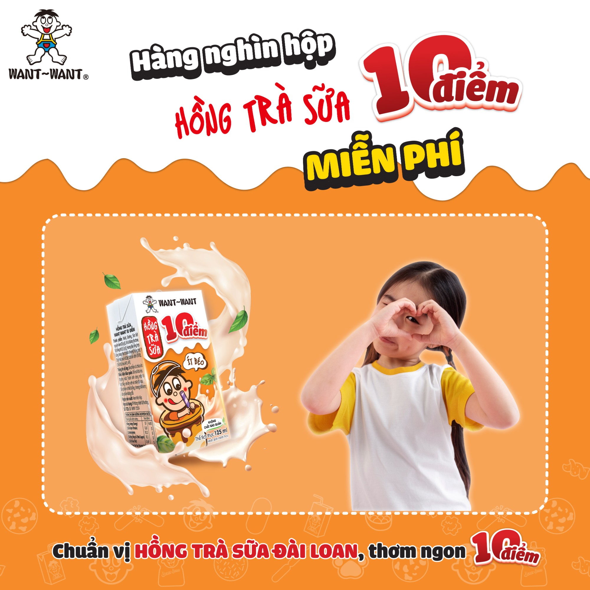 Ghé Booth Want Want nhận ngay hàng nghìn hộp Hồng Trà Sữa 10 Điểm miễn phí