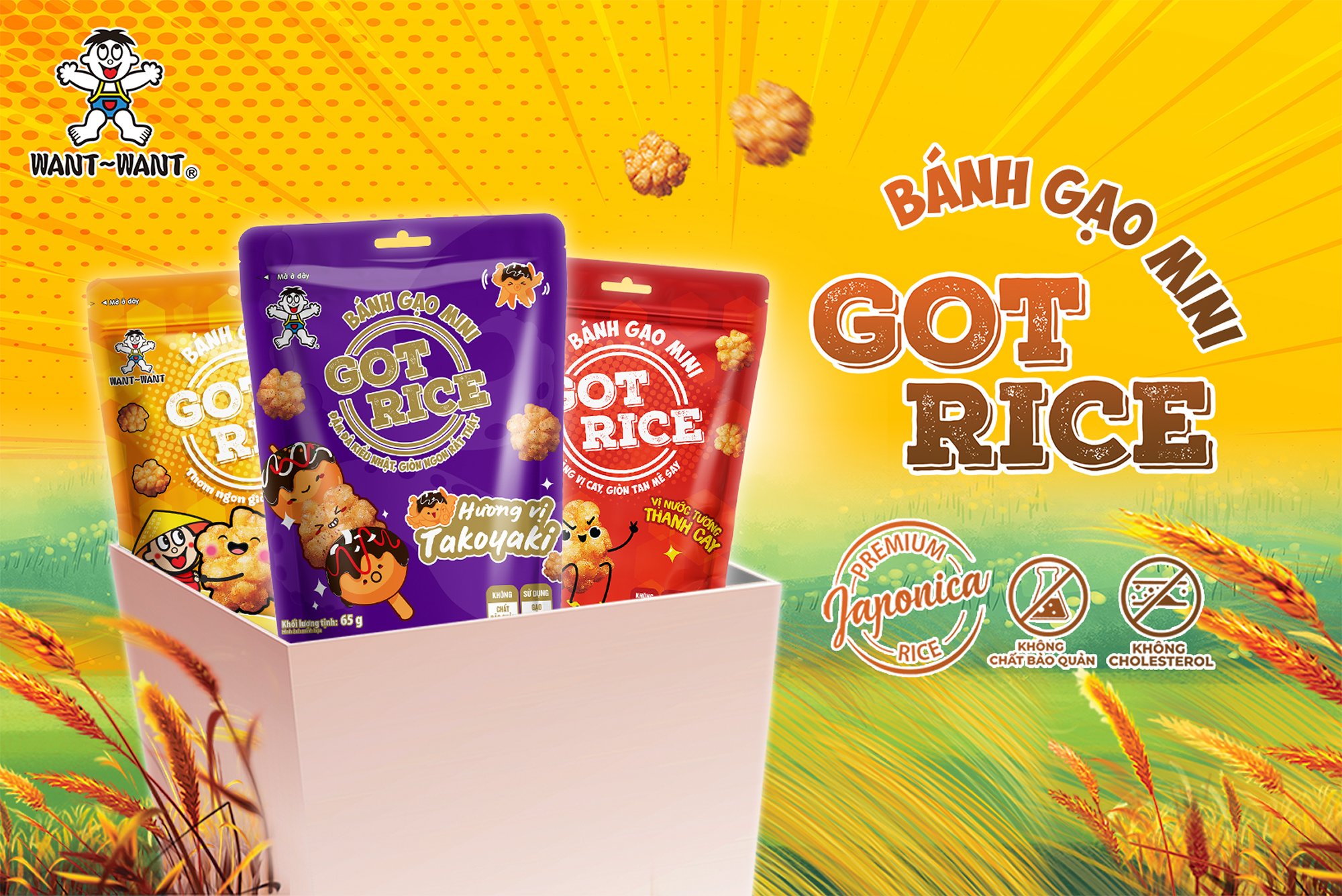 Bánh gạo Mini Got Rice 65g – Bánh Gạo Giòn Tan Với 3 Hương Vị Đậm Đà Đã Có Mặt Tại Việt Nam