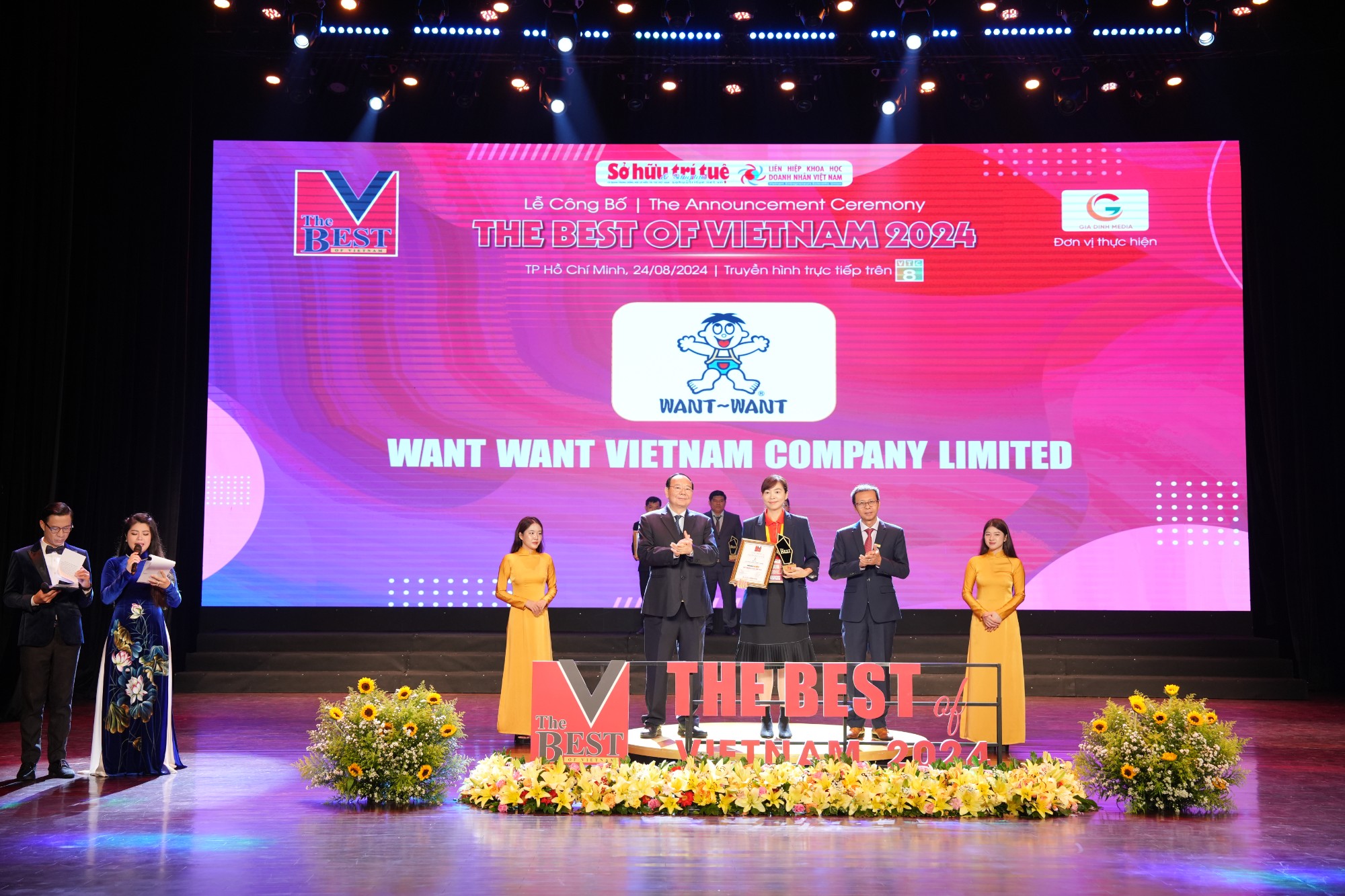 Want Want Việt Nam xuất sắc nhận giải thưởng Top 10 thương hiệu tốt nhất trong lĩnh vực thực phẩm & đồ uống - Top 10 “The best of Vietnam 2024”
