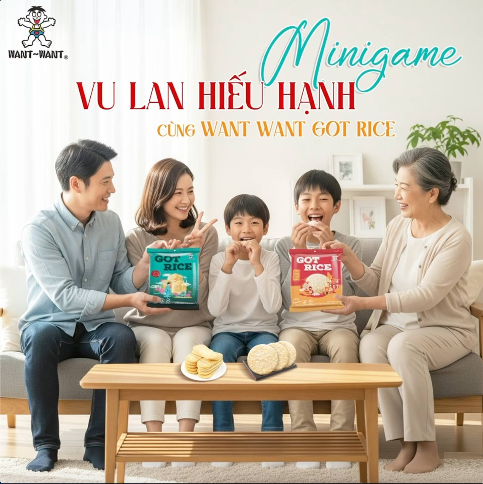 Bánh gạo Want Want Got Rice món bánh ăn vặt ngon mùa Vu Lan Rằm Tháng Bảy