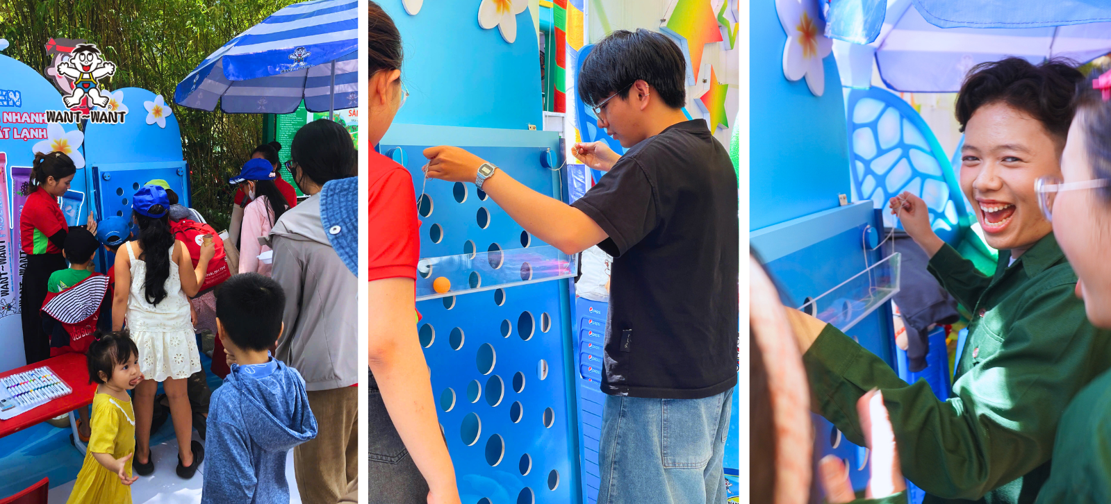 Ghé booth Want Want Frozen thử tài khéo léo với trò chơi kéo bóng