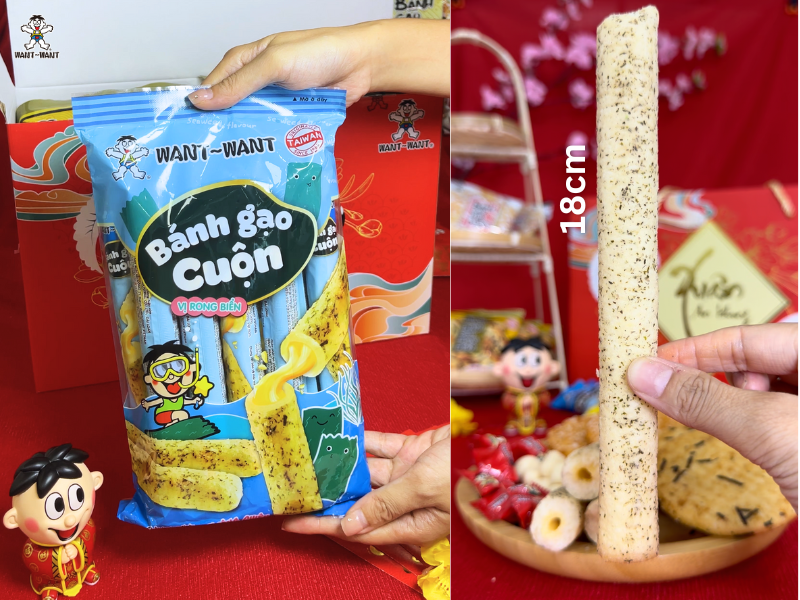 Bánh gạo cuộn vị rong biển Want Want