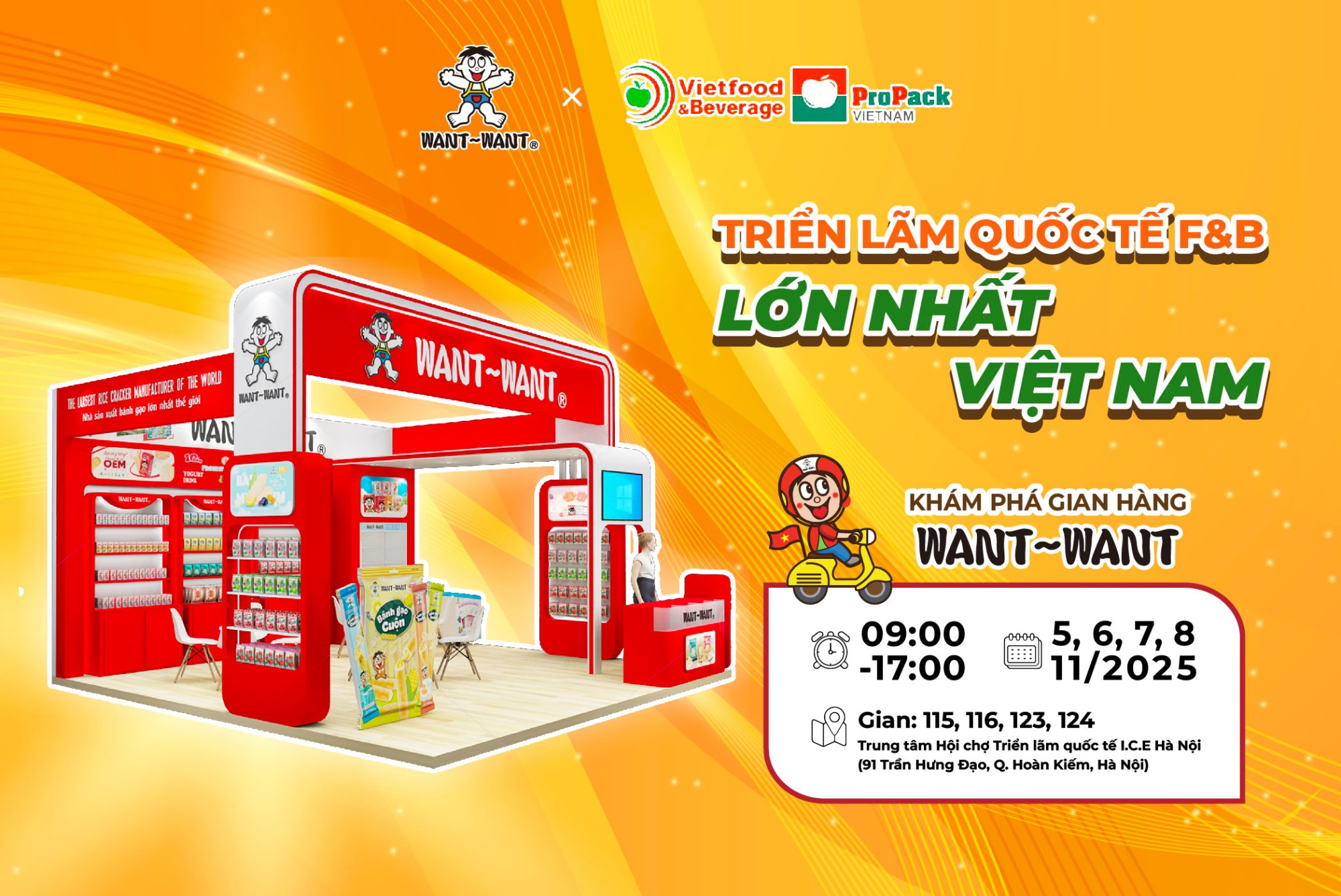 Want Want Việt Nam tiếp tục góp mặt tại triển lãm Vietfood & Beverage 2025