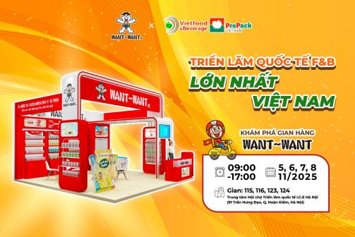 Want Want Việt Nam tiếp tục góp mặt tại triển lãm Vietfood & Beverage 2025