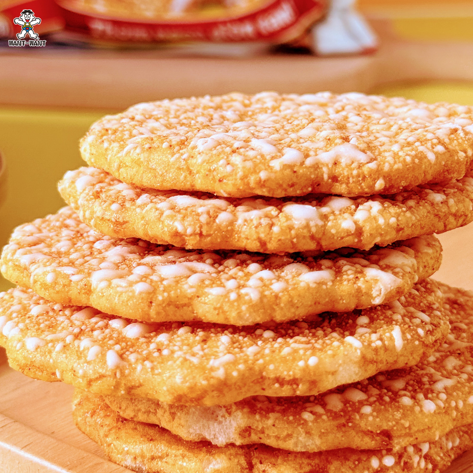Bánh gạo Want Want hoa tuyết nước tương thanh cay