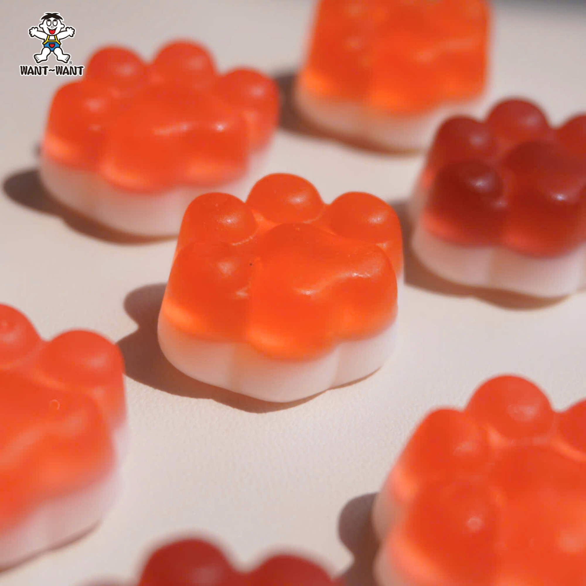 Kẹo dẻo chân mèo Want Want QQ Gummies 2 lớp hương trái cây và sữa chua