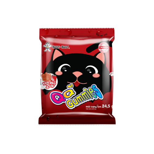 KẸO DẺO CHÂN MÈO 2 LỚP COLA VÀ SỮA CHUA WANT WANT QQ GUMMIES 24,5G