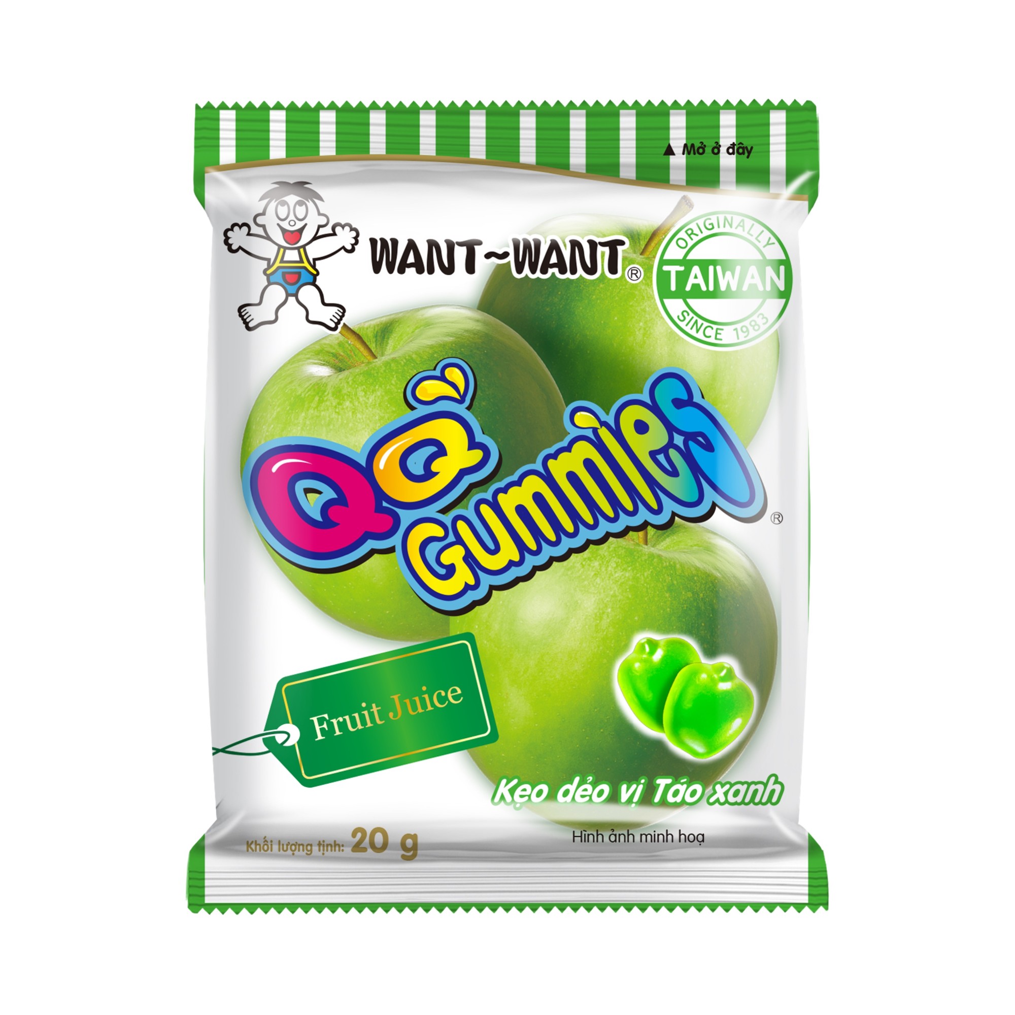WANT WANT QQ Gummies Green Apple Flavor 20g