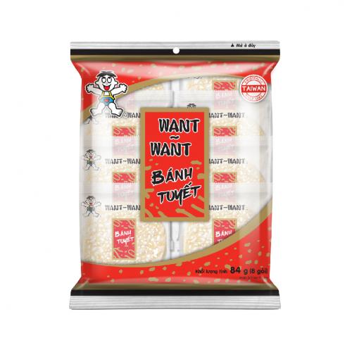 WANT WANT Rice Cracker Snowy 84g (Original Japonica Rice Flavor)