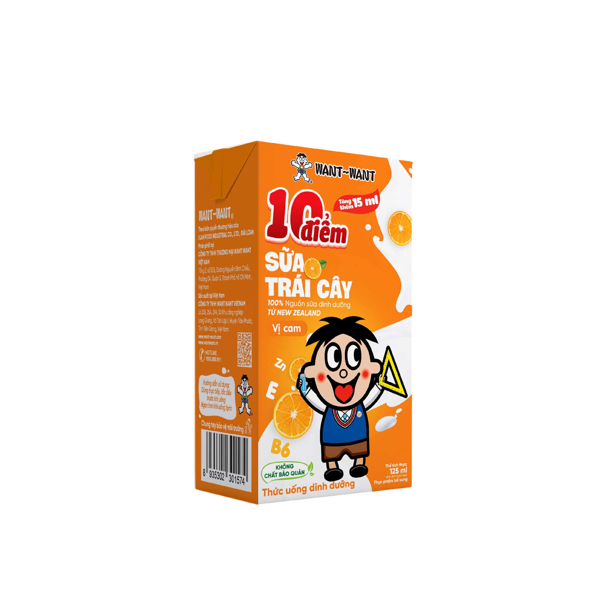 Sữa trái cây 10 Điểm vị Cam Want Want