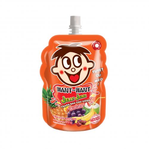 Thạch Rau Câu Uống Want Want Jelly Juice Hương Trái Cây Nhiệt Đới 150g