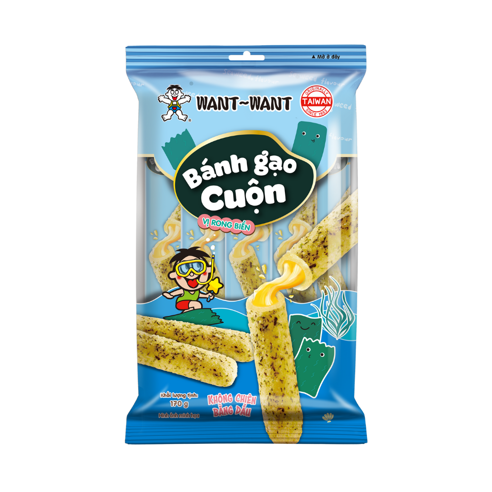 Bánh gạo cuộn Want Want vị rong biển mặn mà