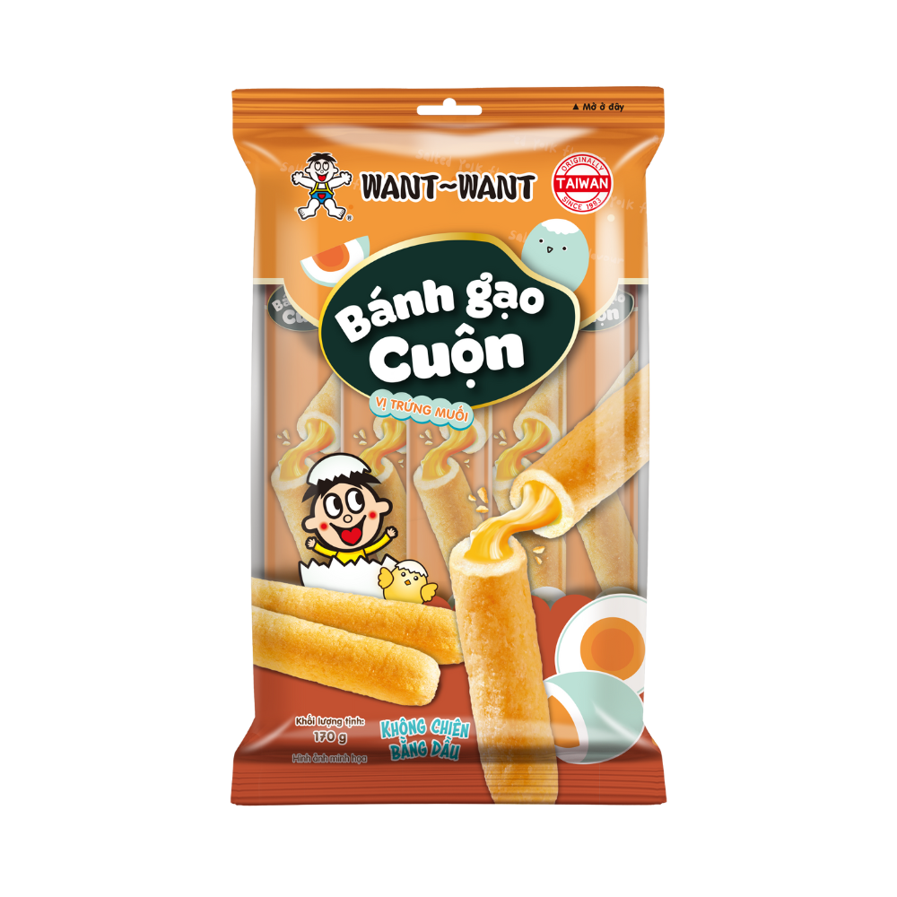 bánh gạo cuộn Want Want vị trứng muối