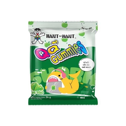 KẸO DẺO WANT WANT QQ GUMMIES SHARK VỊ TÁO XANH 24G