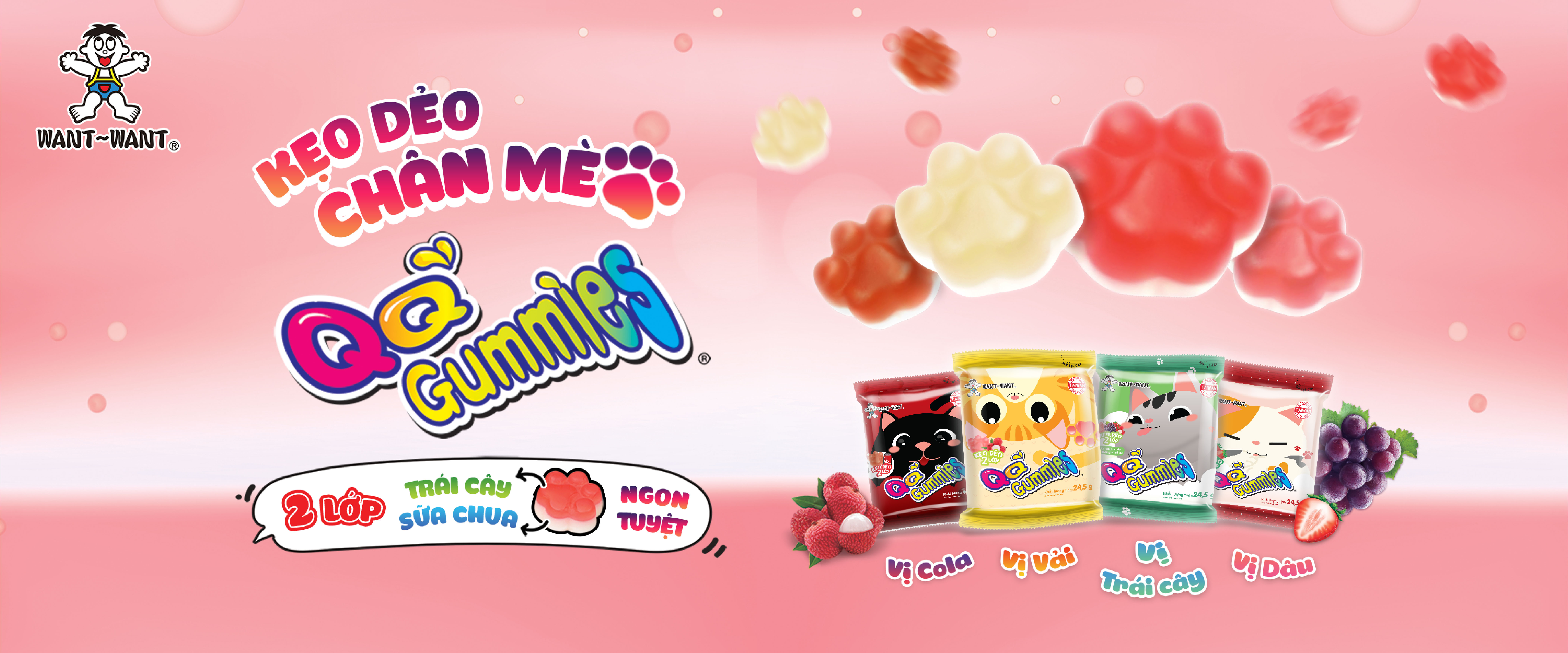 Banner kẹo chân mèo