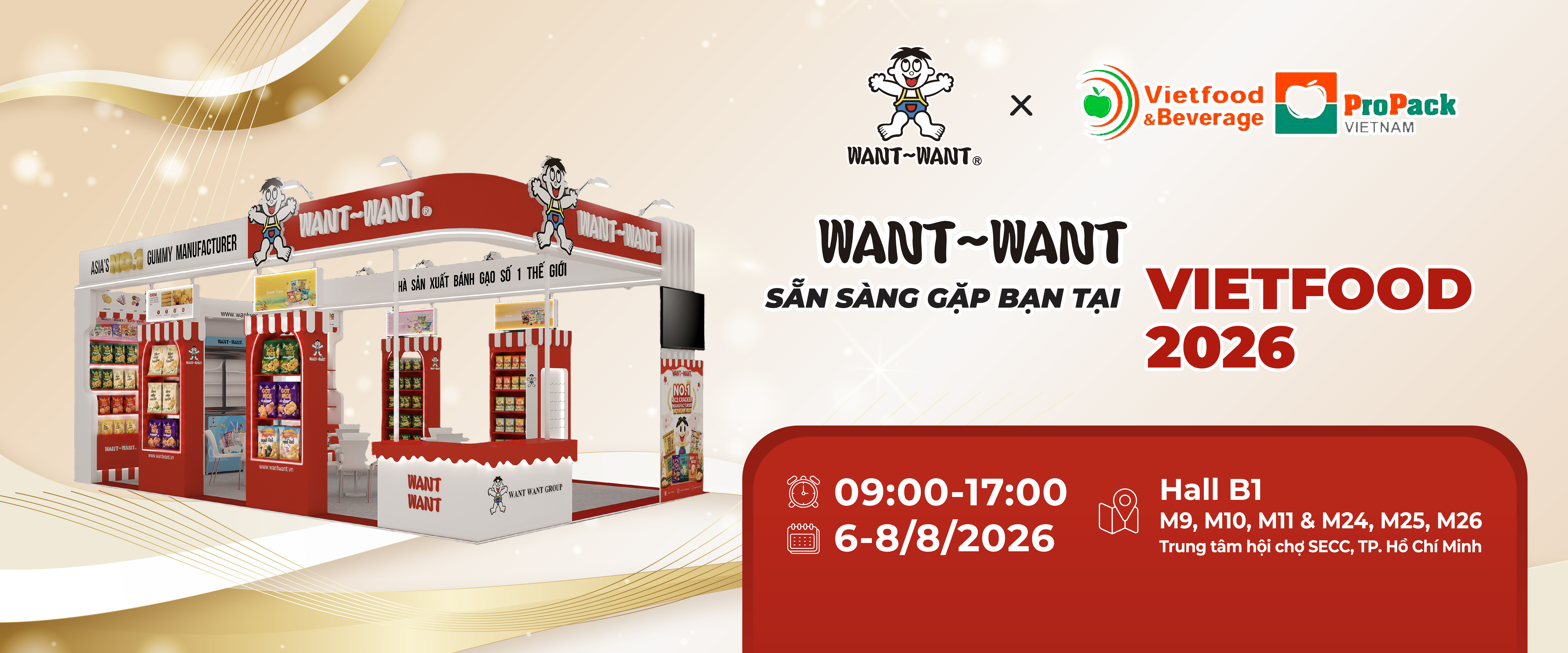 Want Want có mặt tại triển lãm Vietfood & beverage and Propack 2026